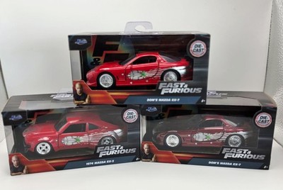Jada Toys Fast & Furious Diecast Mazda RX-7, Candy Finish RX-7 & RX-3 1974