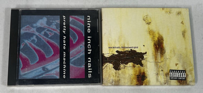Nine Inch Nails 2 CD Lot Pretty Hate Machine The Downward Spiral TVT Industrial