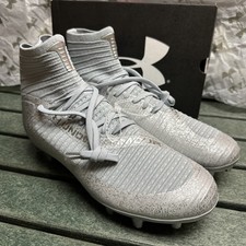 Under Armour Men's UA Highlight 2 MC Knit Football Cleats 3027304-099 Silver 9.5