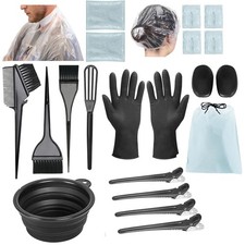 21 Pcs Hair Dye Brush and Bowl Set Hair Dye Coloring Kit for Salon Bleaching