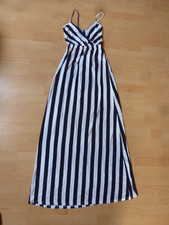 Maxi Träger Shirtkleid mit Trägern, blau/weiß gestr. lang  36/38 Neuwertig,