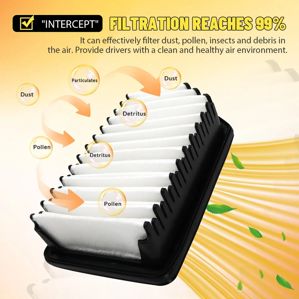 1x Engine Air Filter For Chevy Malibu Pontiac Cadillac DeVille Buick Regal Olds - Image 3 of 4