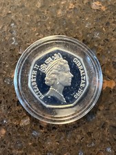 1990  Gibraltar  50p  proof Christmas  Madonna & Child  Proof Merry Christmas