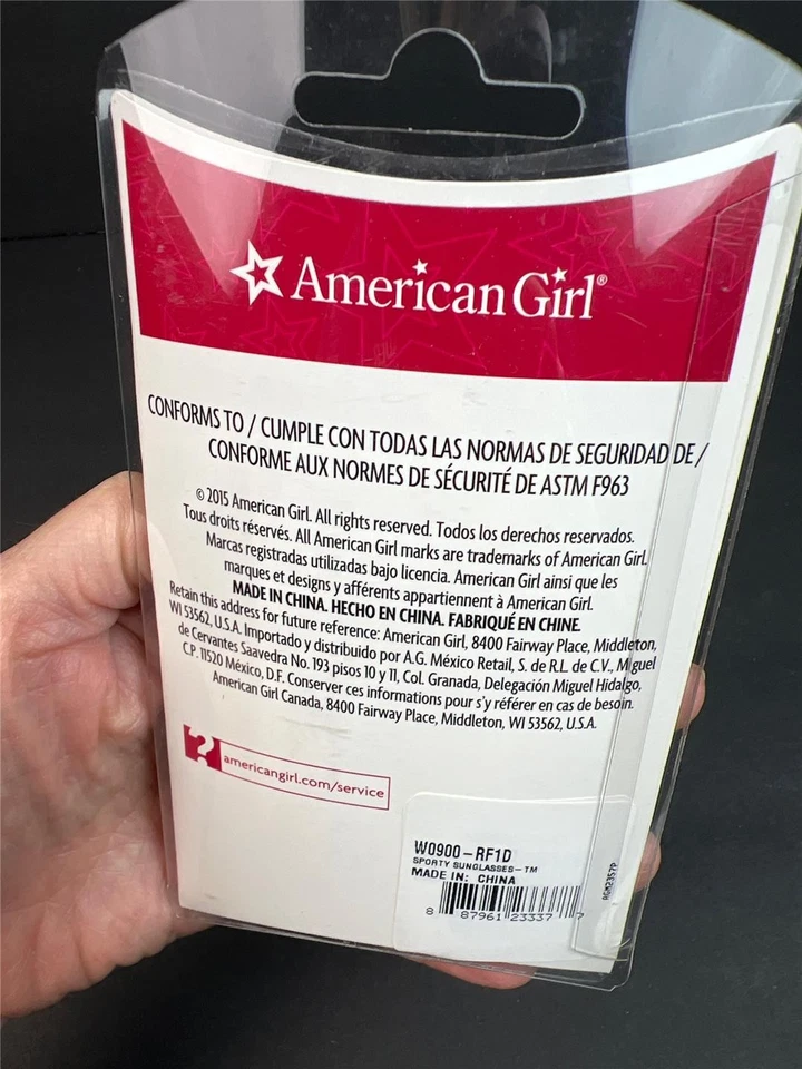 Nuevas gafas de sol deportivas American Girl para muñecas de 18" ~ marcos morados ~ estuche de fieltro rosa Foto 4 de 4