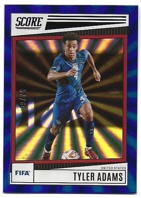 Tyler Adams 2022-23 Panini Score FIFA Fat Pack Blue Lasers /60 United States