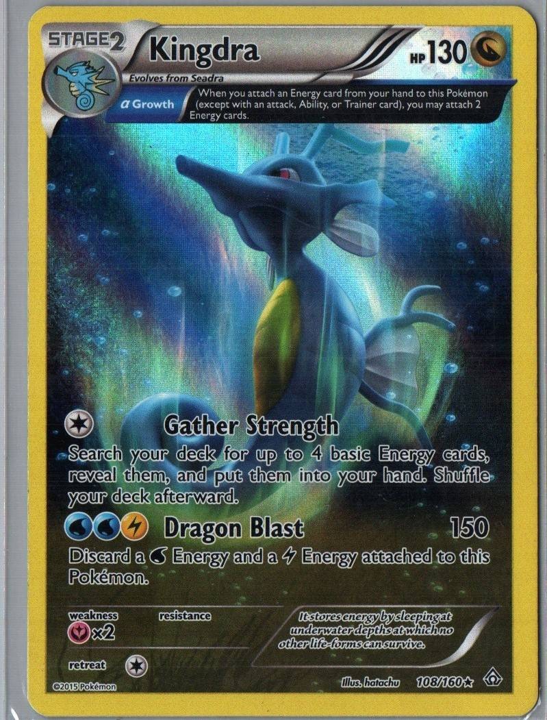 Kingdra 108/160 Holo Rare Primal Clash Pokemon Moderately Played