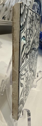 Antique Minton Hollins Co Patent Tile Works Stoke on Trent Blue/Black Transfer - Picture 4 of 6