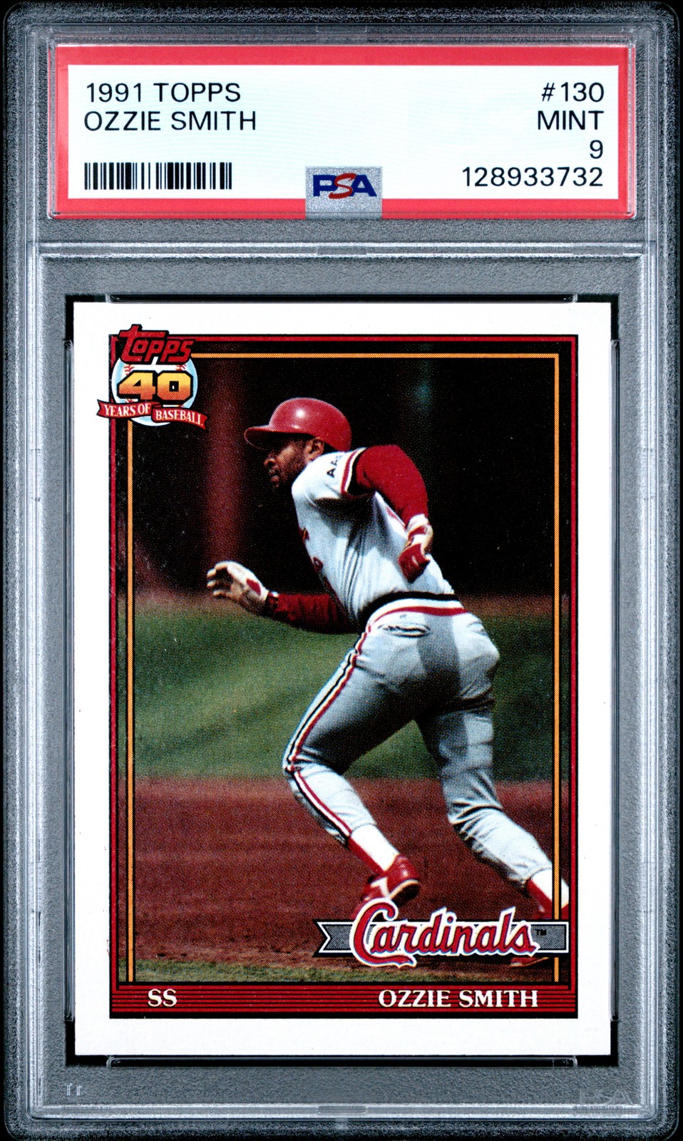 1991 TOPPS #130 OZZIE SMITH PSA 9