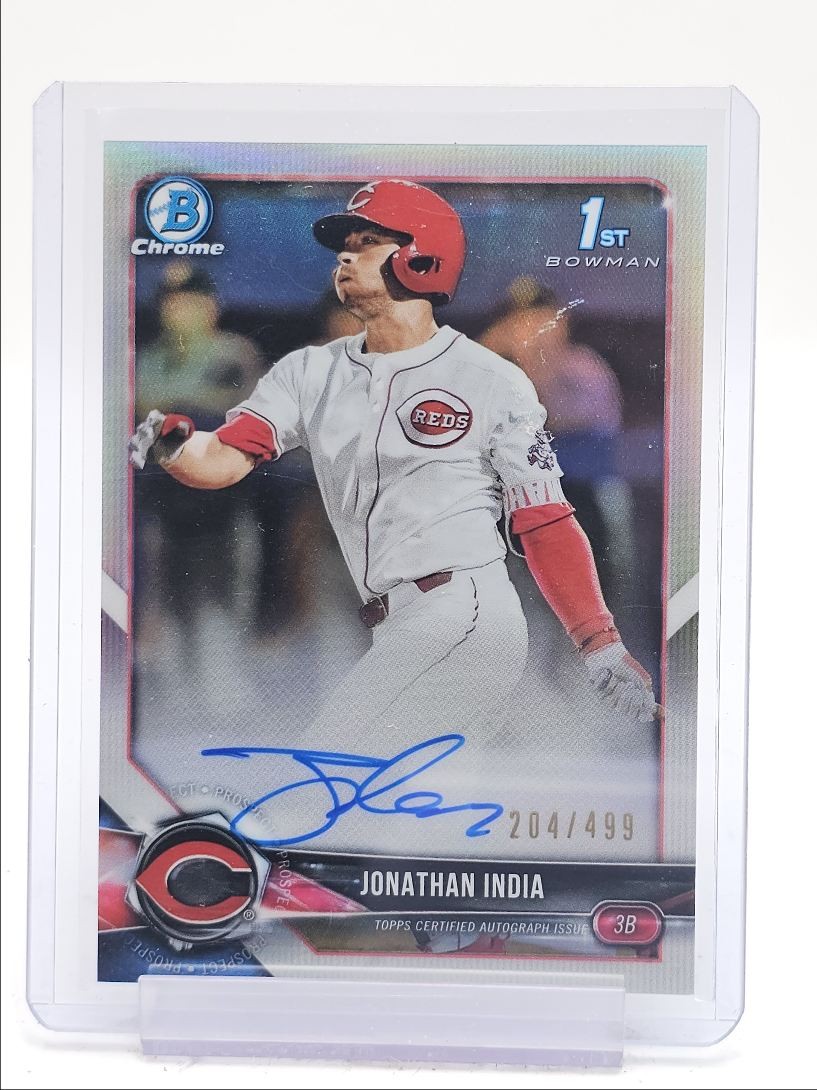 JONATHAN INDIA 2018 BOWMAN CHROME DRAFT 1ST REFRACTOR AUTO /499 Q1887