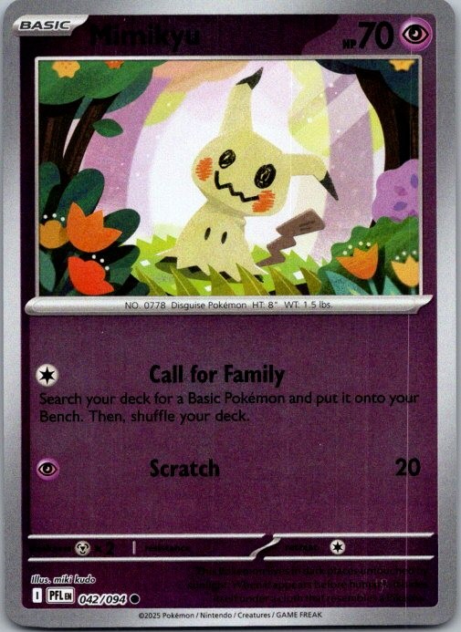 Mimikyu Reverse Holo Common ME02: Phantasmal Flames 042/094 NM