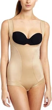 Maidenform Open Bust Firm Control Shapewear Body Shaper Bodysuit Beige Size XL