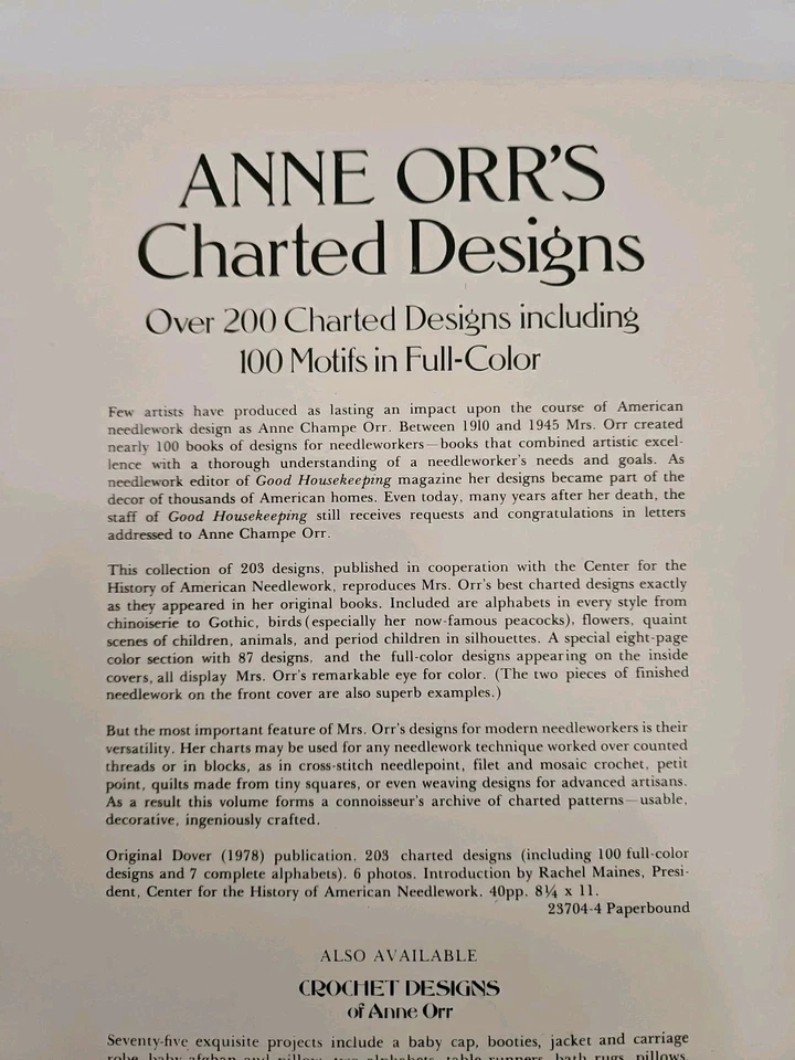 Ann Orr's Charted Designs : Over 200 Designs - 100 In Color Needlework 1978 VG - Image 4 of 4