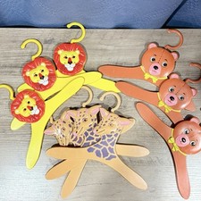 Vintage Baby/Kids Hangers HONG KONG Rare OOAK Bear Giraffe Lion