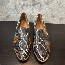 Madewell Women's Frances Loafers Snake Skin Size 8 Leather Slip Ons Flats Shoes