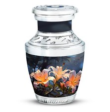 Lily Flower Cremation Urns For Male Adult Ashes Small Keepsake Urn For Female