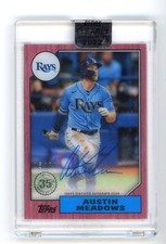 2022 Topps Clearly Authentic AUTO 1987 RED - Austin Meadows /50 - Tampa Bay Rays