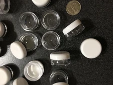 Cosmetic Jars Empty Beauty Lip Balm Containers 5 Gram 5 Ml White Caps (50) 5033