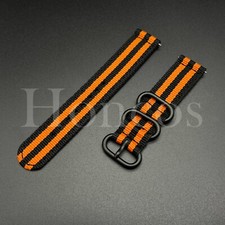 22 MM Nylon Canvas Strap Fits For The Blancpain X Swatch Arctic Ocean Black/ORG