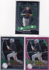 LOT (3) 2021 PRIZMS PINK VELOCITY + BASE RC IZAAC PACHECO PRIZM DRAFT Z2803