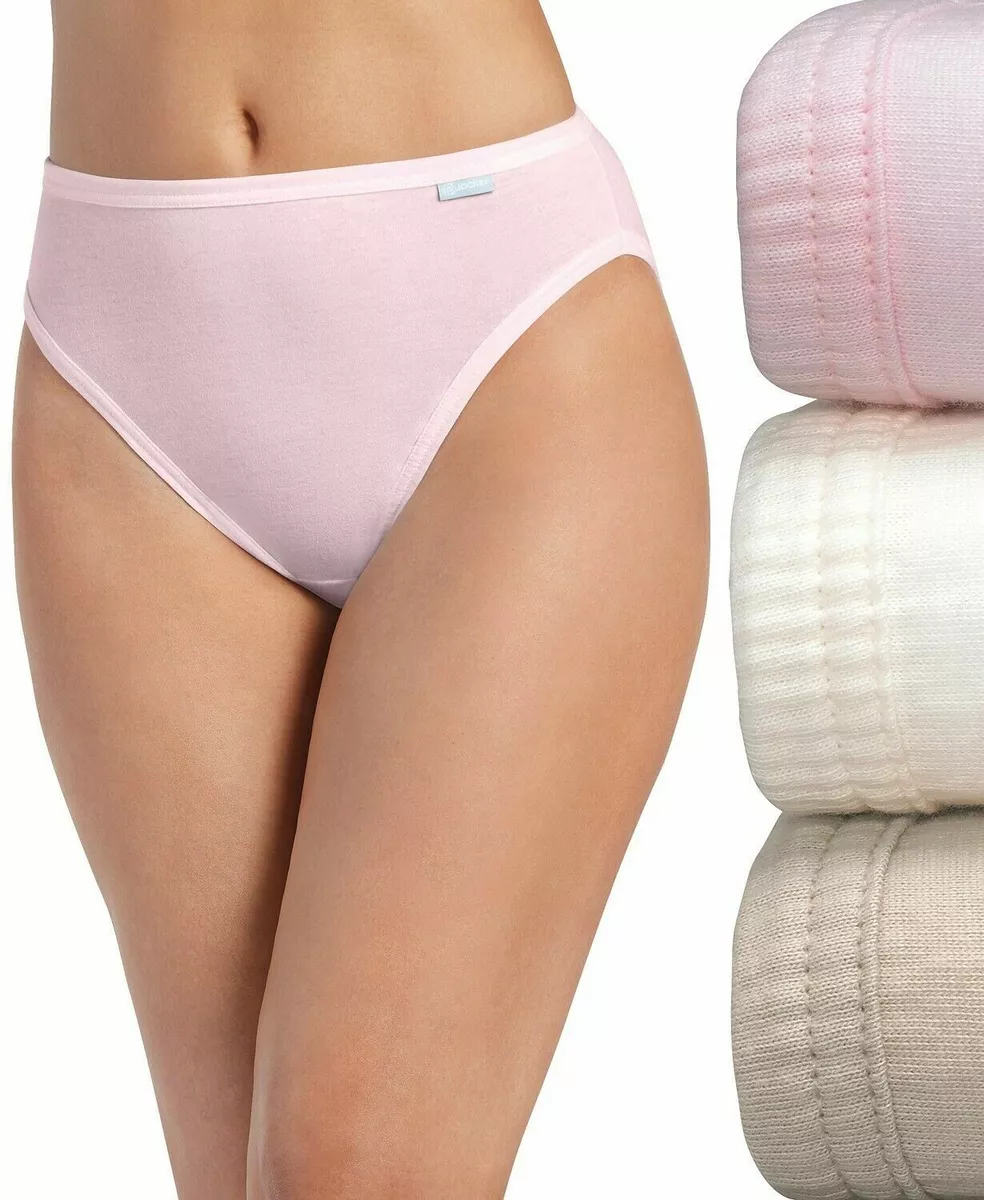 NEW Women Jockey 3-Pack Elance French Cut 8 or 9 White Tan Pink Cotton  Underwear