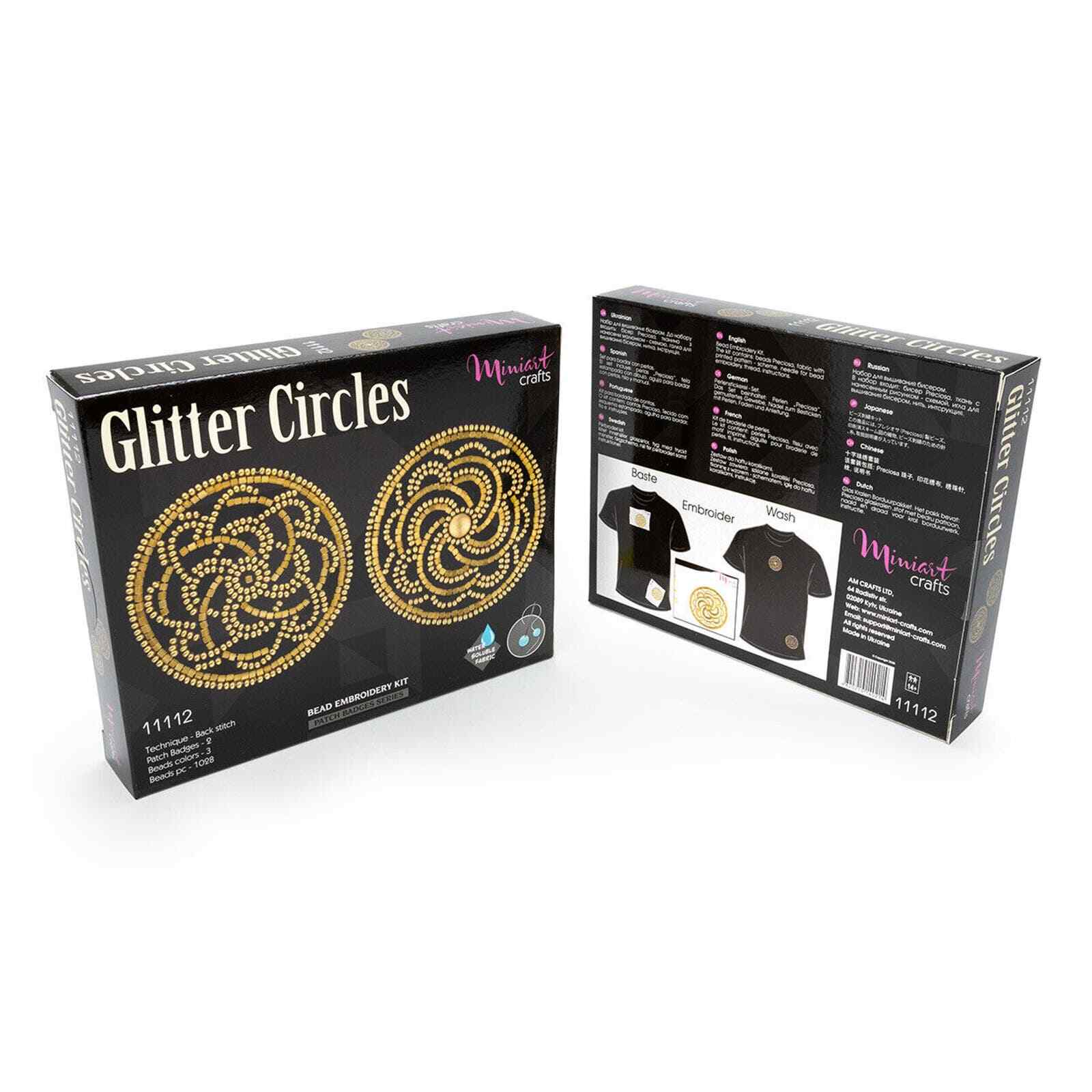 Miniart Crafts 11112 Glitter Circle Mandala Patch DIY Bead Embroidery Kit