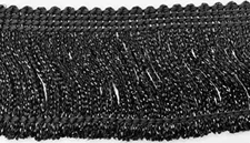Trimplace Metallic 2" Chainette Fringe (Black) - 9 Yards