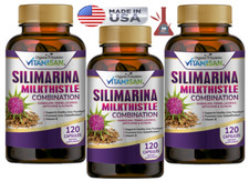 Naturals 3 PACK Milk Thistle Silimarina 120 Capsules Made in USA organic vitamin