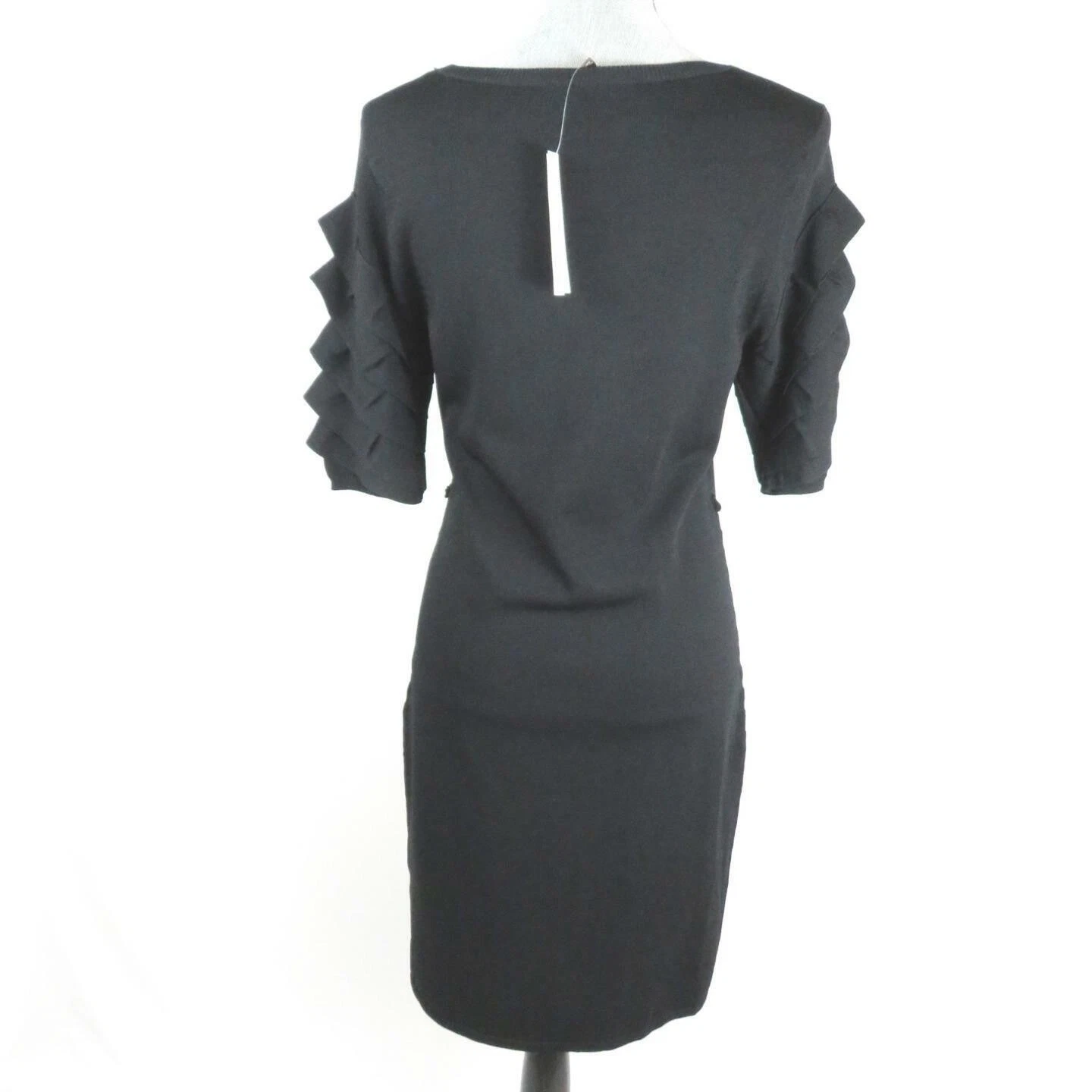 VETEMENTS Abito Adrienne Vittadini nero taglia M maglione maglia maniche svolazzanti ret $138