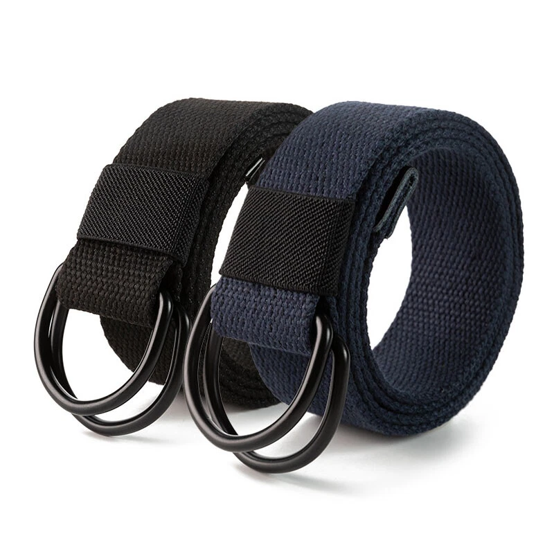 Big and Tall Men's Canvas Belt with Double D Ring Buckle  3XL to 6XL  Pack of 2
