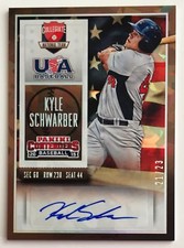 2015 Panini Contender USA Kyle Schwarber #21/23 Autographs Cracked Ice SSP