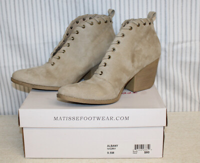 ** Coconuts by Matisse® Faux Suede Block Heel Albany Ivory Ankle Boots 