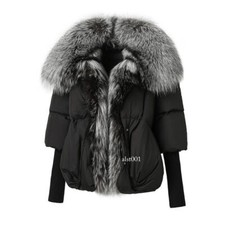Women Winter Down Coats Thick Warm Real Fur Collar Down Jacket Warm Puffer Parka