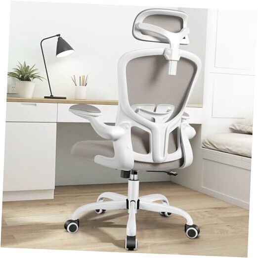 Ergonomic Office Chair, Headrest Desk Chair with Adjustable Lumbar 936-H Grey