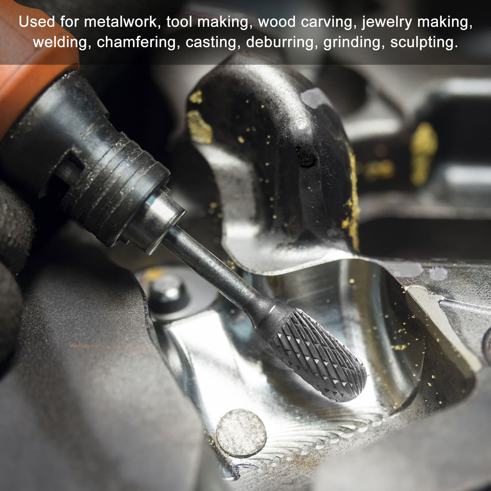 CoCud Wolframkarbid Drehfräserfeile 4mm - 1/8 Schaft Für Metallgravur