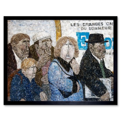 Akira Tanaka Le Quai De Metro um 1978 Wandkunstdruck gerahmt 12x16