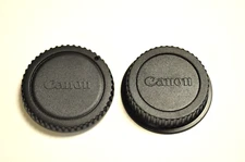 Genuine Canon DSLR EOS body cap and EF/EF-S rear lens cap. NEW.