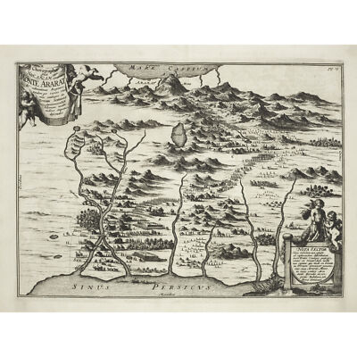 Kircher 1679 Karte Berg Ararat Noah Bibel Flut XL Wandbild Leinwandbild