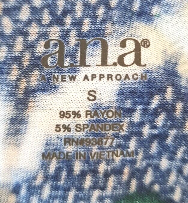 Ana Blue Zigzag Print Sleeveless Crew Neck Fit and Flare Maxi Dress Size S