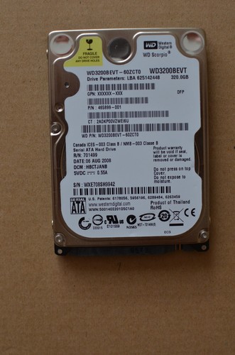 WESTEN DIGITAL WD SATA II 320GB HDD 2,5" intern Festplatte WD3200BEVT - 5400RPM