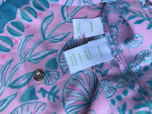 Lilly Pulitzer Women's Natalie Coverup Shirtdress Turquoise Teal RRP $ 138 - Picture 8 of 9