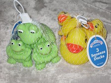 Baby Bathtub Squeeze Toys Frogs Ducks Fish Colorful Play Water NEW 