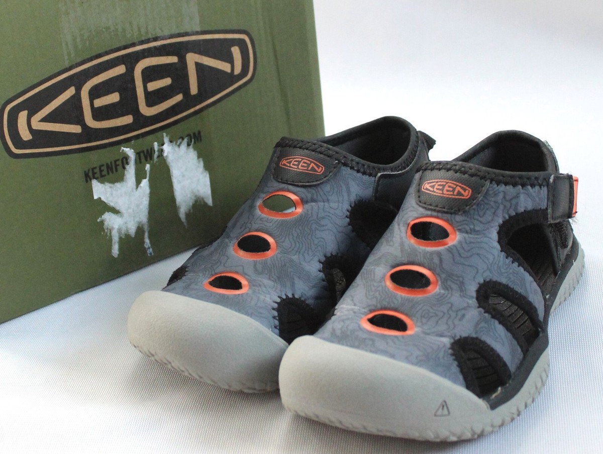 KEEN Stingray Little Kid Size 11 Closed Toe Water Sandals Black/Safety  Orange | eBay