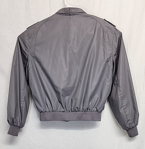 Vintage Members Only Bomber Jacket Windbreaker Men’s 44 Gray Full Zip Pockets - Picture 6 of 15