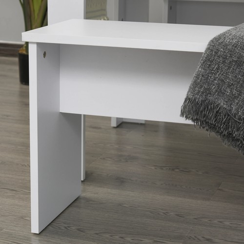 3-Piece Dining Set Kitchen Table with 2 Benches Compact Furniture White - Picture 9 of 12
