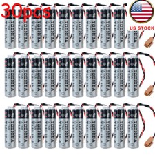 30pcs ER6V/3.6V 2400mAh PLC Battery Lithium Cell For TOSHIBA w/ Brown Plug US