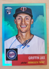 2022 Topps Chrome Platinum Griffin Jax Aqua Refractor RC Auto 100/150 Twins