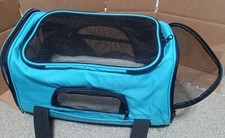 Pet Cat Dog Ventilated  Mesh Paneled Canvas Pet Carrier Bag Small Zipper    