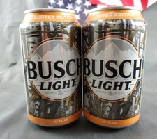 Two Limited Edition 2022 Busch Light Camo Camouflage 12oz Empty Beer Cans
