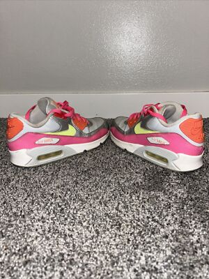 Nike Air Max Size 90 GS Size Neon Pink Yellow White 724852