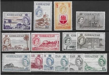 Gibraltar 1953 QEII Definitive Set SG145-158 MNH